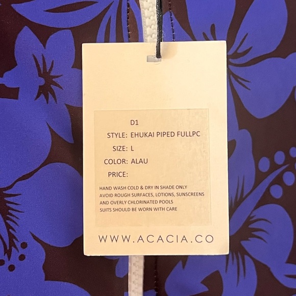 SALE LIMITED EDITION PRINT 🎉 NWT ACACIA ALAU EKUKAI PIPED FULL PIECE SZ L - Picture 2 of 7